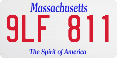 MA license plate 9LF811