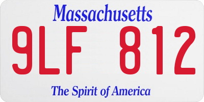 MA license plate 9LF812