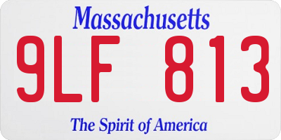 MA license plate 9LF813
