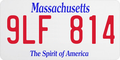 MA license plate 9LF814
