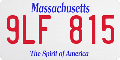MA license plate 9LF815