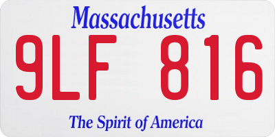 MA license plate 9LF816