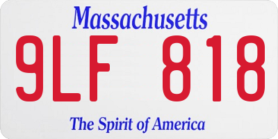 MA license plate 9LF818