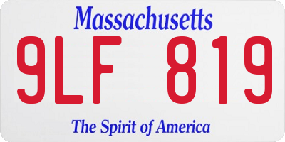MA license plate 9LF819