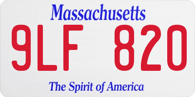 MA license plate 9LF820