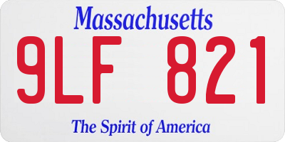 MA license plate 9LF821