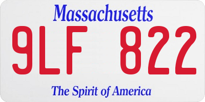 MA license plate 9LF822