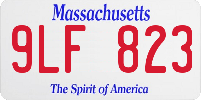 MA license plate 9LF823