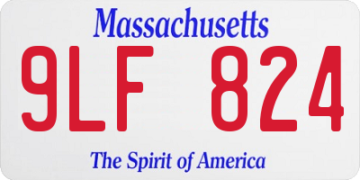 MA license plate 9LF824