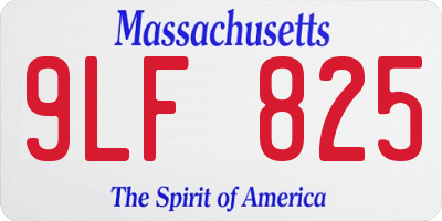 MA license plate 9LF825