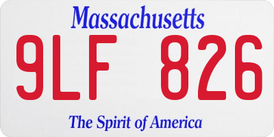 MA license plate 9LF826