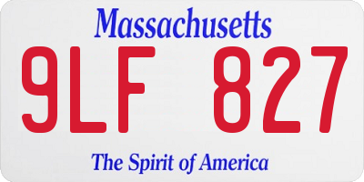 MA license plate 9LF827