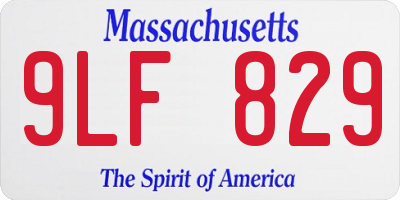 MA license plate 9LF829
