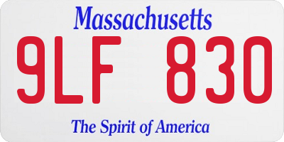 MA license plate 9LF830