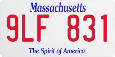 MA license plate 9LF831