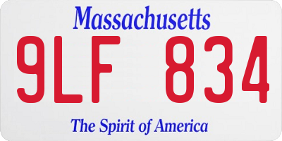 MA license plate 9LF834