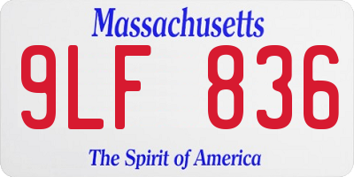 MA license plate 9LF836