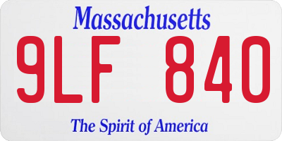 MA license plate 9LF840