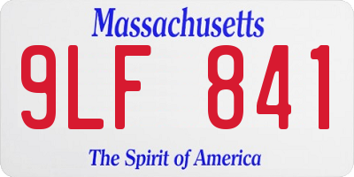 MA license plate 9LF841
