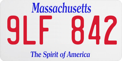 MA license plate 9LF842