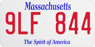 MA license plate 9LF844