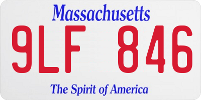 MA license plate 9LF846