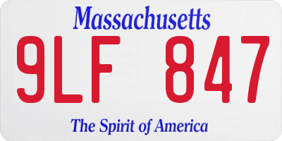 MA license plate 9LF847