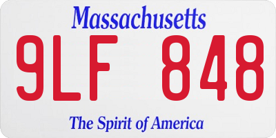 MA license plate 9LF848
