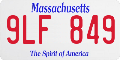 MA license plate 9LF849