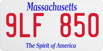 MA license plate 9LF850