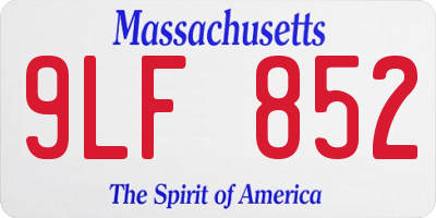 MA license plate 9LF852