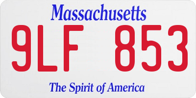 MA license plate 9LF853