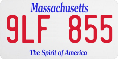MA license plate 9LF855