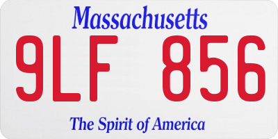 MA license plate 9LF856