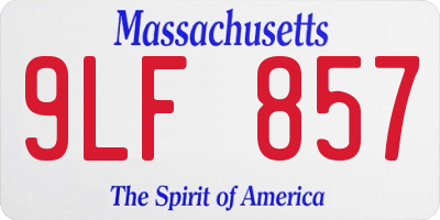 MA license plate 9LF857
