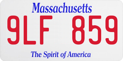 MA license plate 9LF859