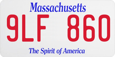 MA license plate 9LF860