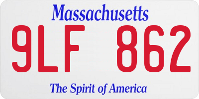 MA license plate 9LF862