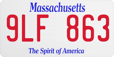 MA license plate 9LF863