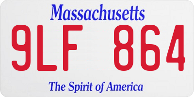 MA license plate 9LF864