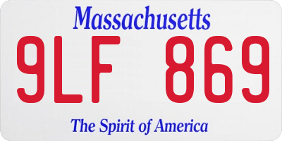 MA license plate 9LF869