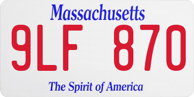 MA license plate 9LF870