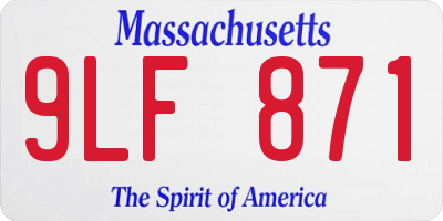 MA license plate 9LF871