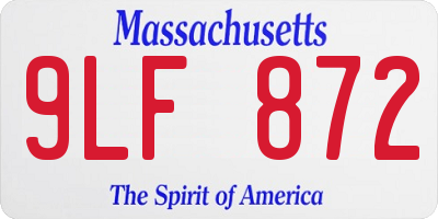 MA license plate 9LF872
