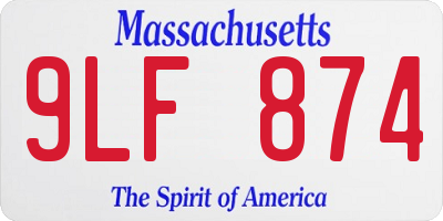 MA license plate 9LF874