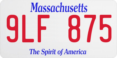MA license plate 9LF875