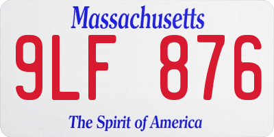 MA license plate 9LF876