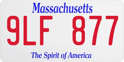 MA license plate 9LF877