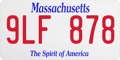 MA license plate 9LF878