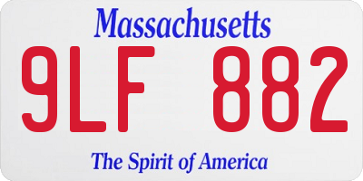 MA license plate 9LF882